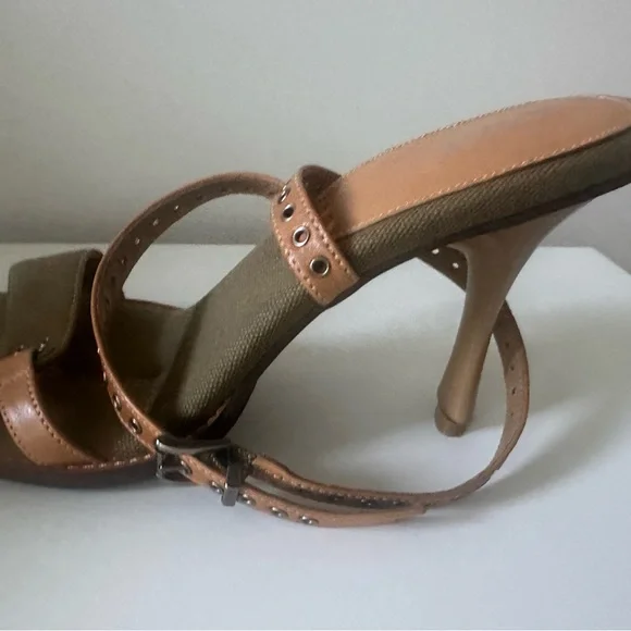 Wild Pair Brown and Tan Strappy high heel Sandals - Picture 10 of 15